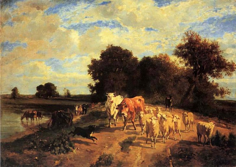 Constant Troyon, Le Troupeau au Bord de la Rivière
ca. 1850, Oil on canvas